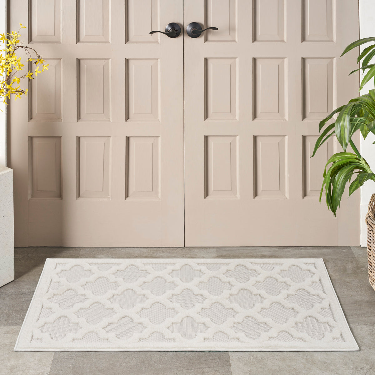 nourison easy care nes01 ivory white rug