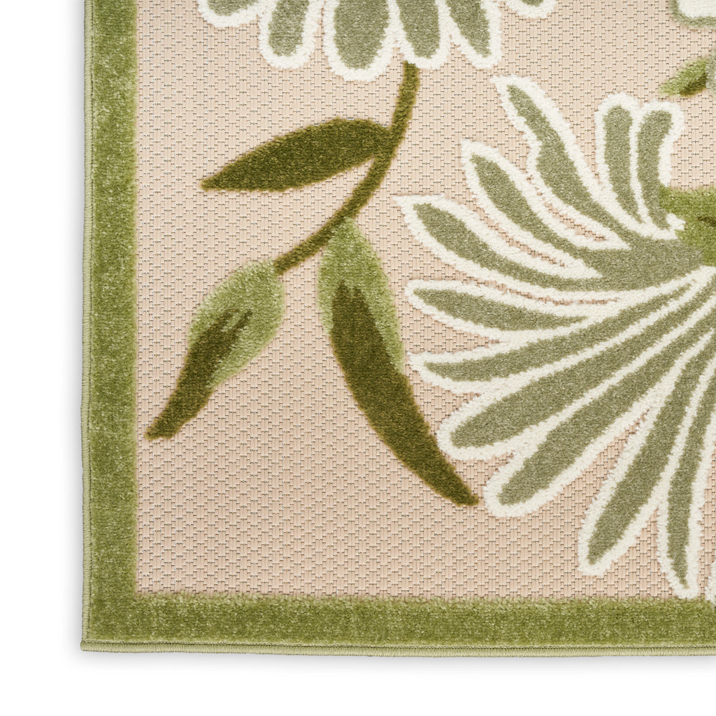 nourison aloha alh33 ivory green rug