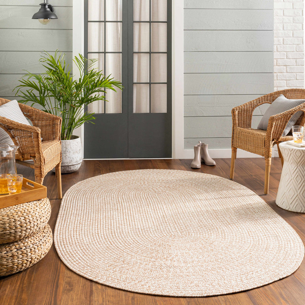 Hauteloom Flaxville FLAXV Cream Machine Made Polypropylene Rug