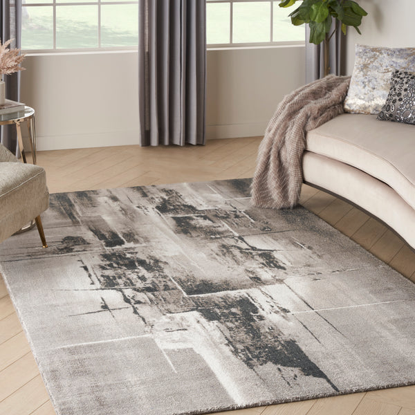nourison twilight twi30 grey ivory black rug