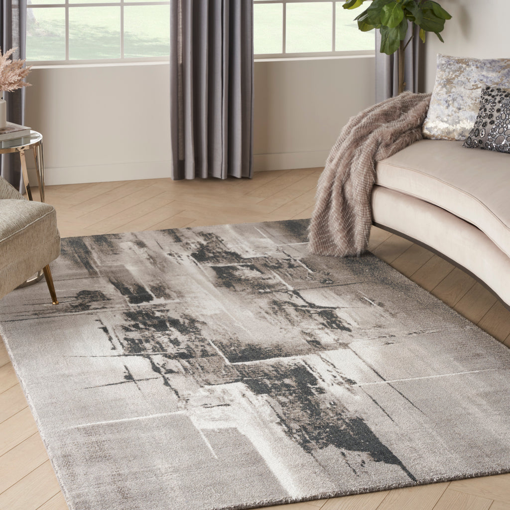 nourison twilight twi30 grey ivory black rug