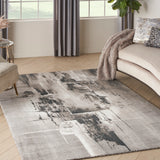 nourison twilight twi30 grey ivory black rug