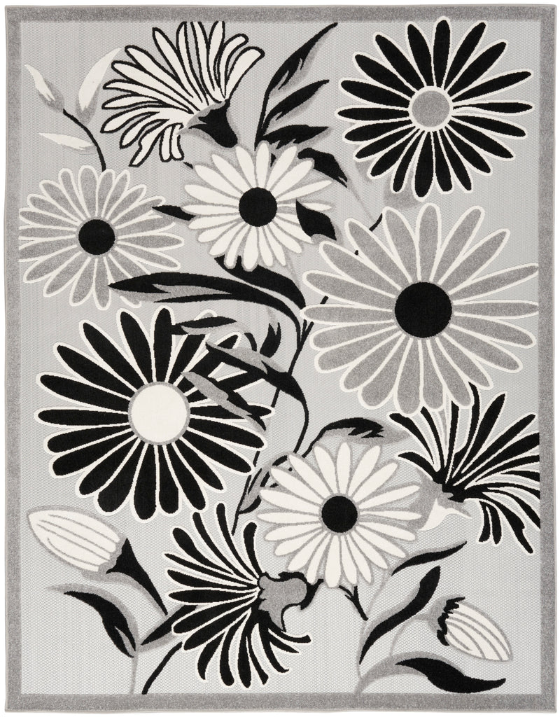 nourison aloha alh33 black white rug
