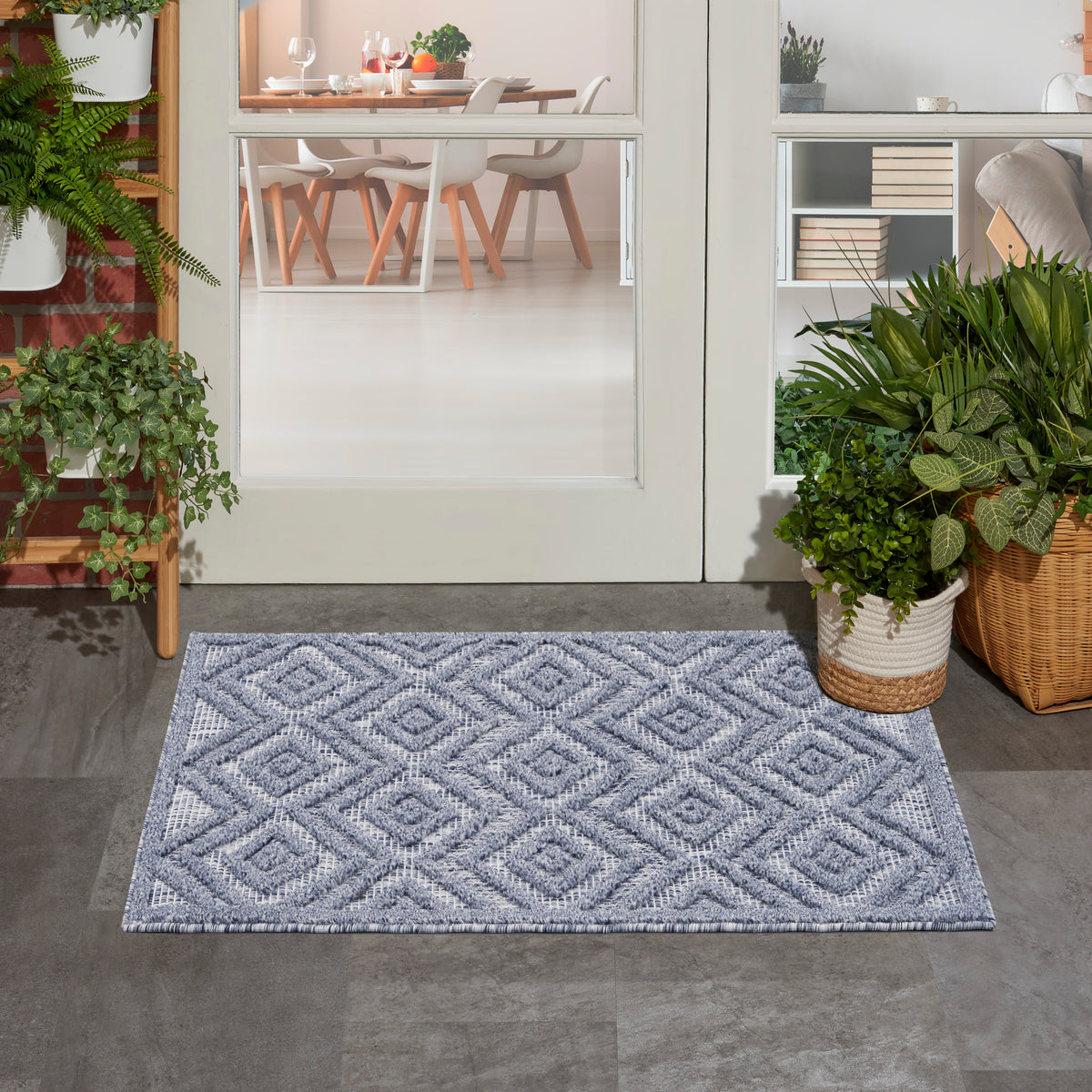 nourison versatile nrv01 denim blue rug