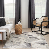 nourison elation etn11 ivory grey rug