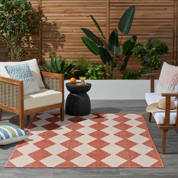 nourison positano pos04 terracotta rug
