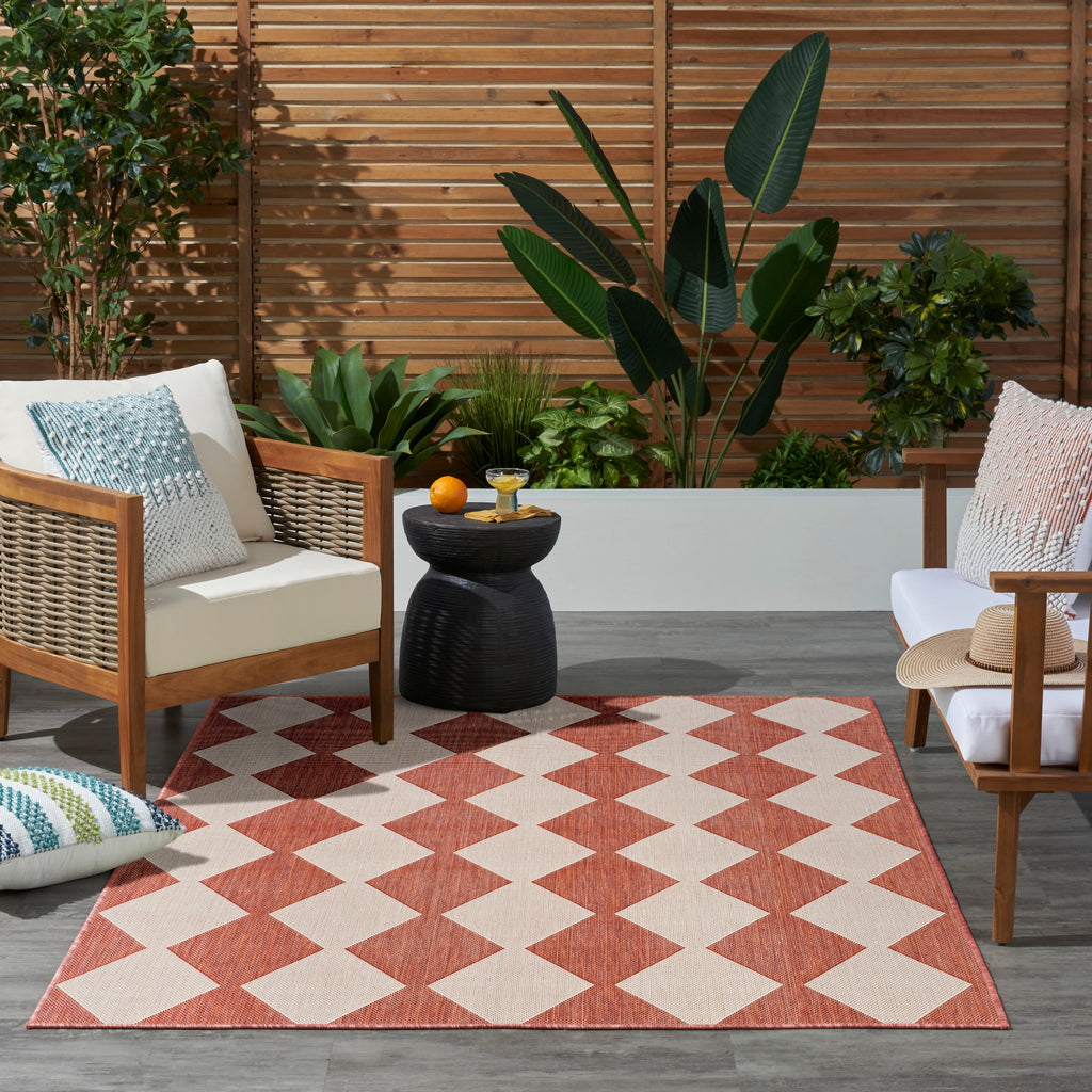 nourison positano pos04 terracotta rug