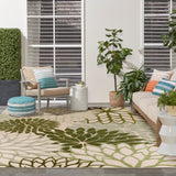 nourison aloha alh05 ivory green rug