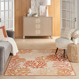 nourison garden oasis goa05 coral rug