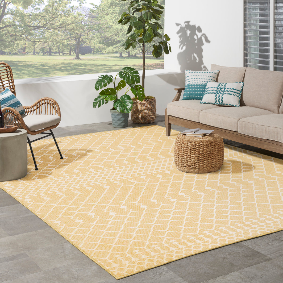 nourison positano pos02 yellow rug
