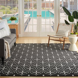 nourison nourison essentials nre04 black ivory rug