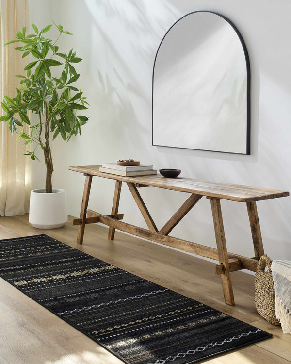 Hauteloom Fogertown FOG Black Machine Made Polypropylene Rug