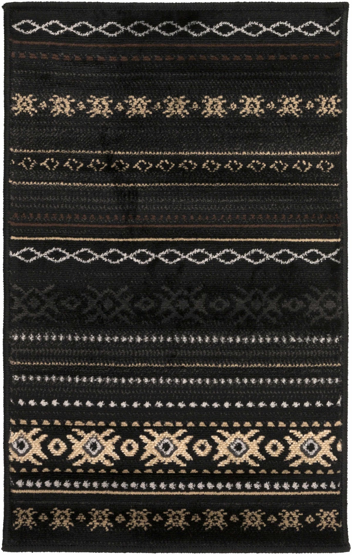 Hauteloom Fogertown FOG Black Machine Made Polypropylene Rug