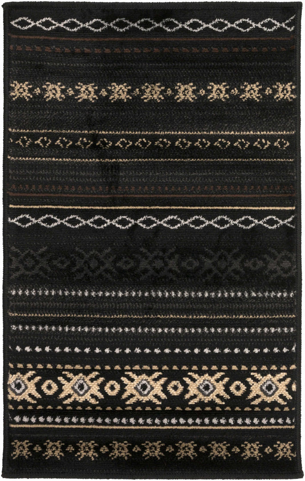 Hauteloom Fogertown FOG Black Machine Made Polypropylene Rug