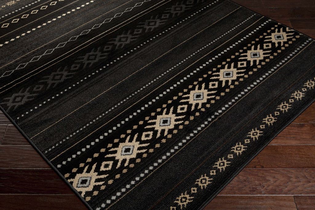 Hauteloom Fogertown FOG Black Machine Made Polypropylene Rug