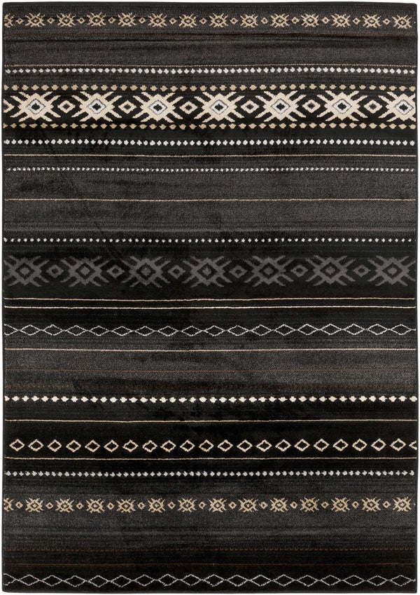 Hauteloom Fogertown FOG Black Machine Made Polypropylene Rug