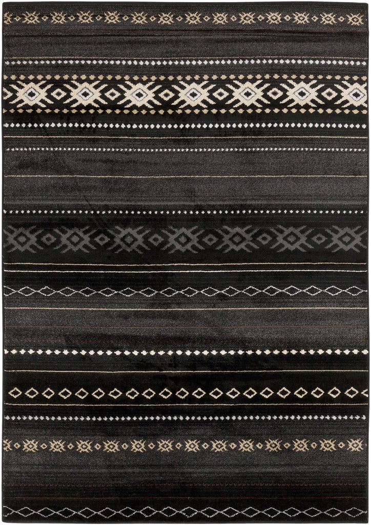 Hauteloom Fogertown FOG Black Machine Made Polypropylene Rug