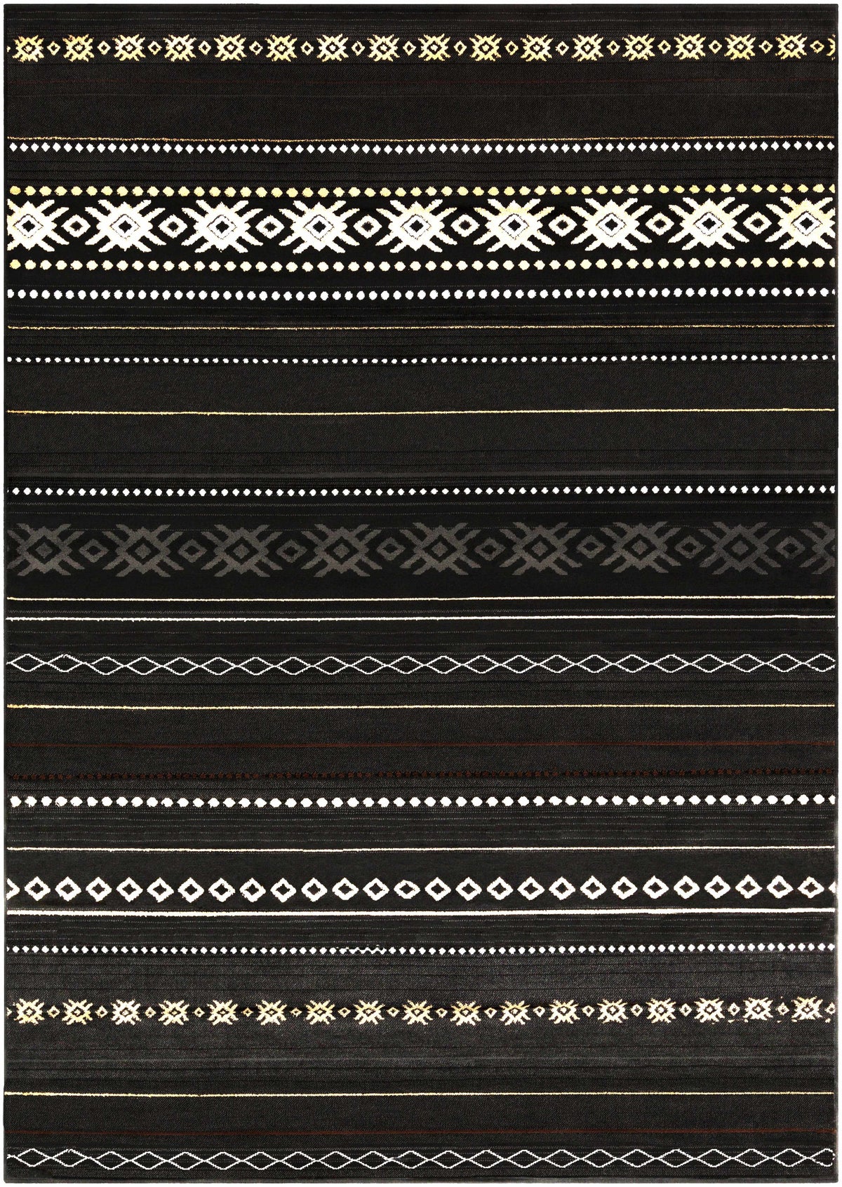 Hauteloom Fogertown FOG Black Machine Made Polypropylene Rug