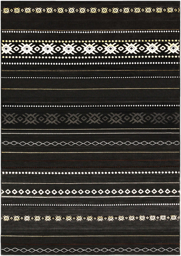 Hauteloom Fogertown FOG Black Machine Made Polypropylene Rug