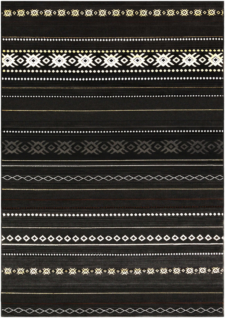 Hauteloom Fogertown FOG Black Machine Made Polypropylene Rug