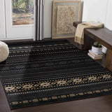 Hauteloom Fogertown FOG Black Machine Made Polypropylene Rug