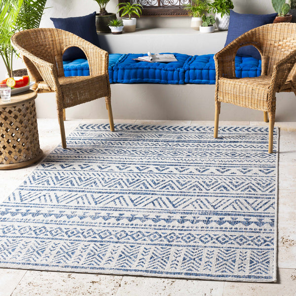 Hauteloom Forfar FORF Navy Machine Made Polypropylene Rug