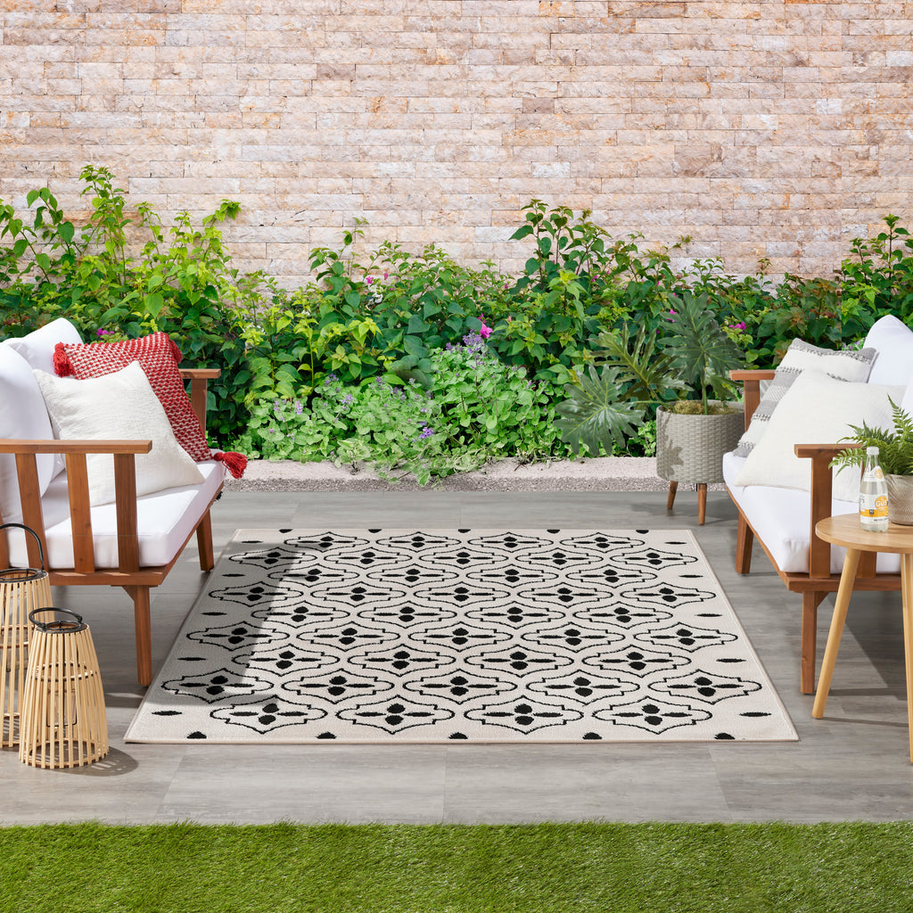 nourison nourison essentials nre04 ivory black rug