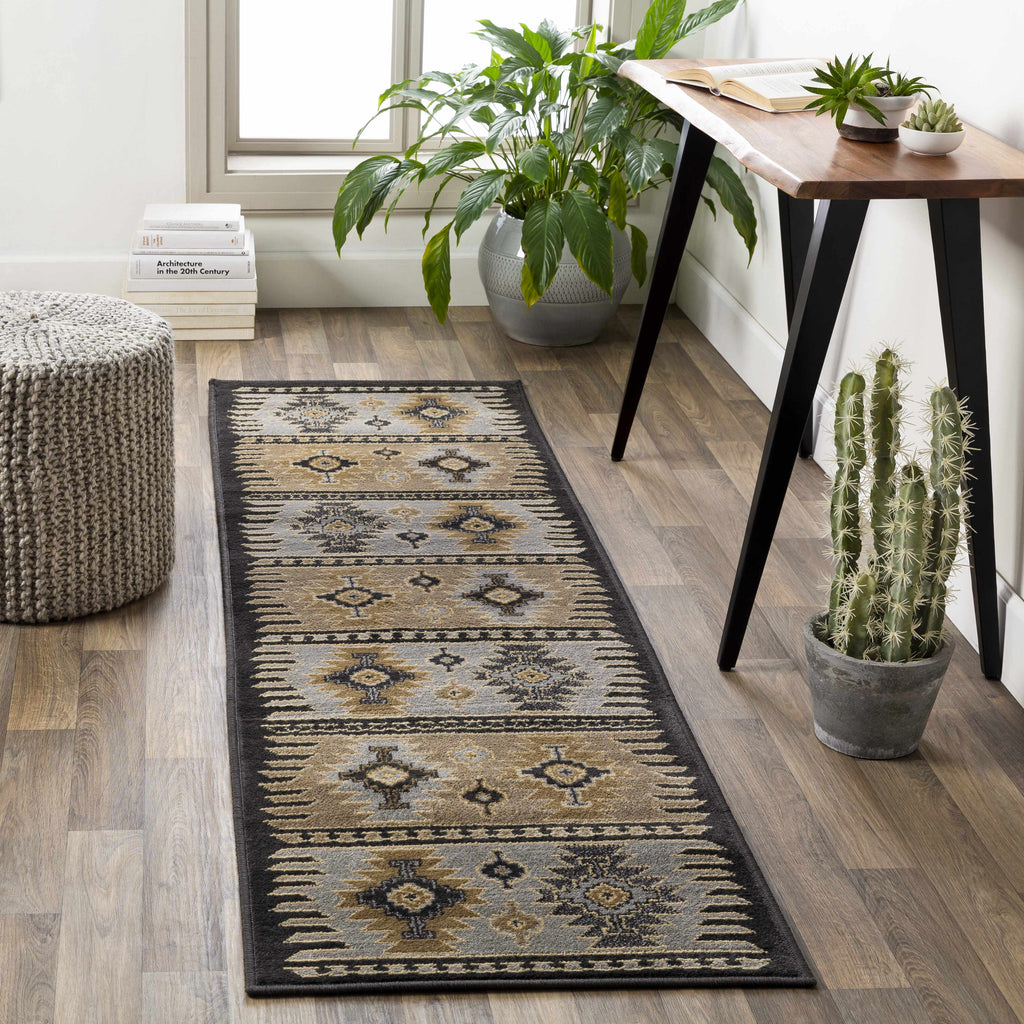 Hauteloom Foxburg FOX Charcoal Machine Made Polypropylene Rug