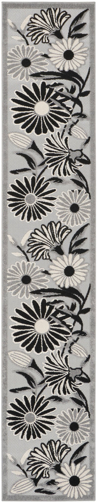 nourison aloha alh33 black white rug