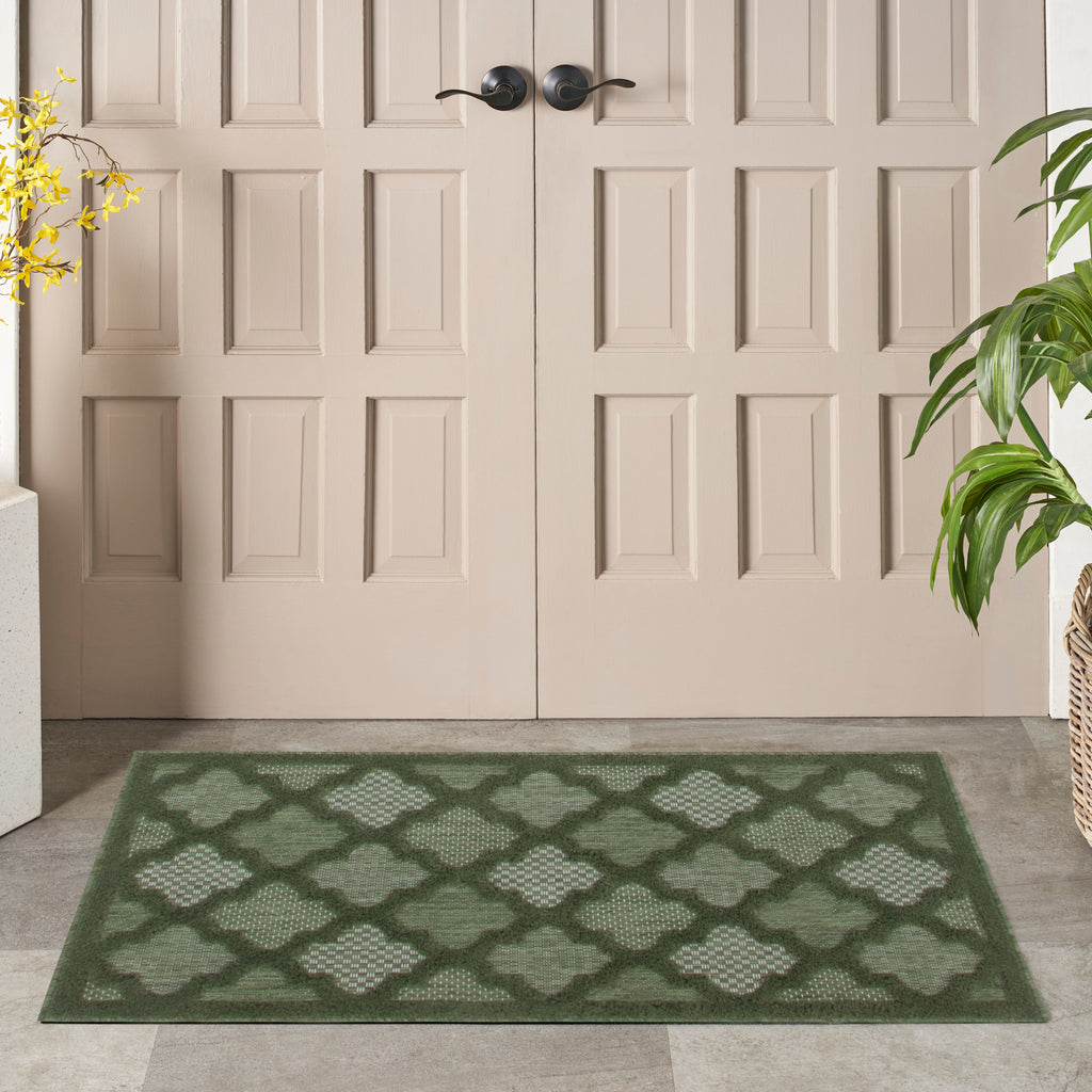 nourison easy care nes01 green rug