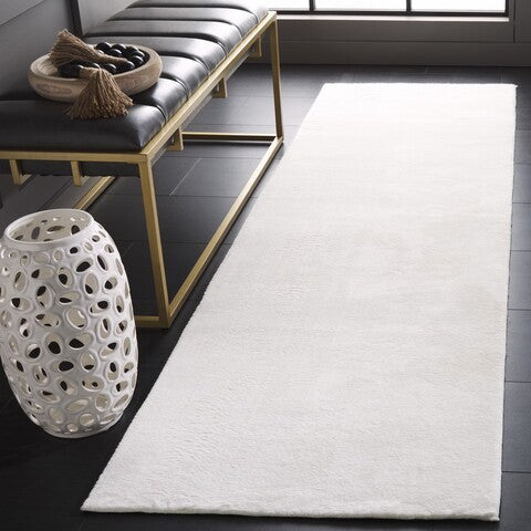 safavieh clearance faux rabbit fur frf100a ivory rug