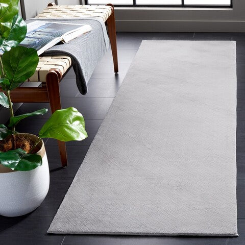 safavieh clearance faux rabbit fur frf100g silver rug
