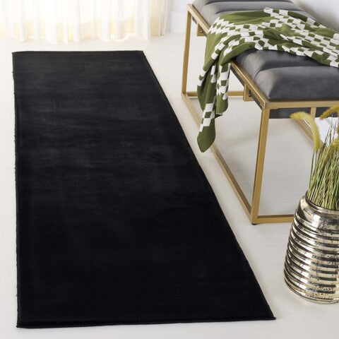 safavieh clearance faux rabbit fur frf100z black rug