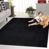 safavieh clearance faux rabbit fur frf100z black rug