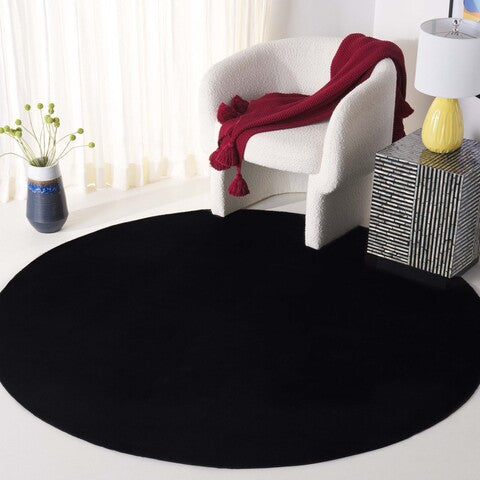 safavieh clearance faux rabbit fur frf100z black rug