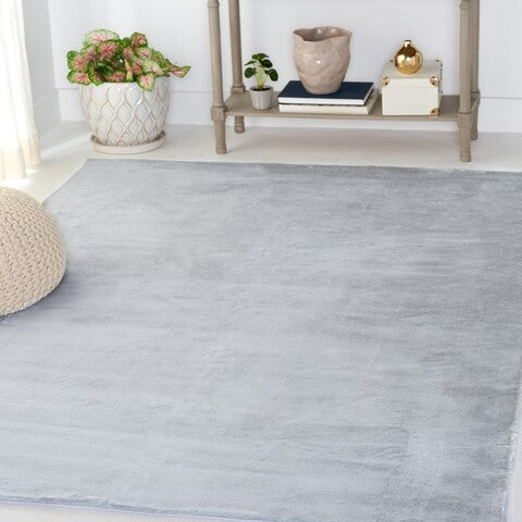 safavieh clearance faux rabbit fur frf976g silver rug