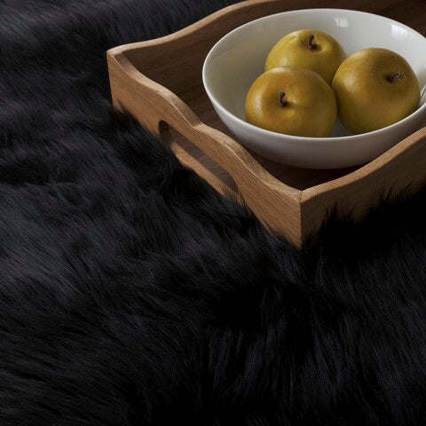 safavieh clearance faux sheep skin fss115b black rug