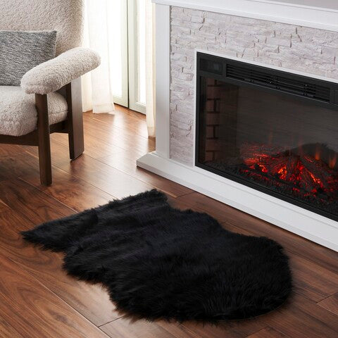safavieh clearance faux sheep skin fss115b black rug