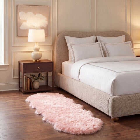 safavieh clearance faux sheep skin fss115g pink rug