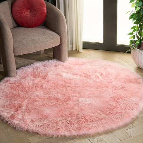 safavieh clearance faux sheep skin fss235g pink rug