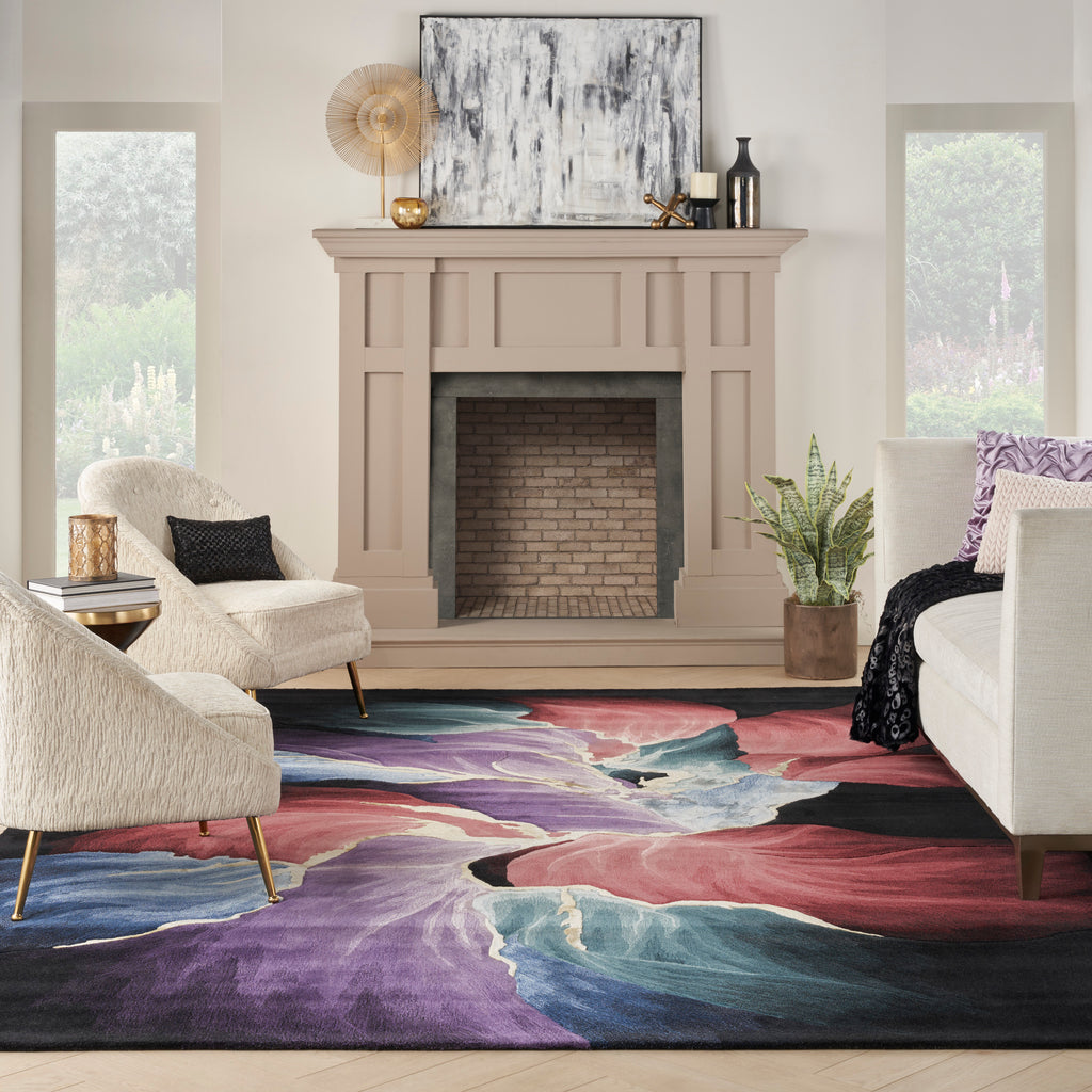 nourison prismatic prs34 black rug