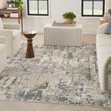 nourison quarry qua01 ivory blue grey rug