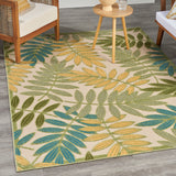 nourison aloha alh18 green multicolor rug