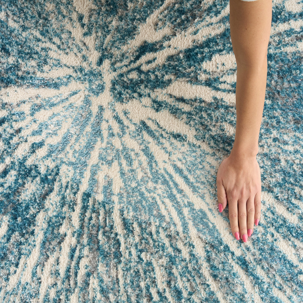 nourison ambiance ami01 blue silver rug