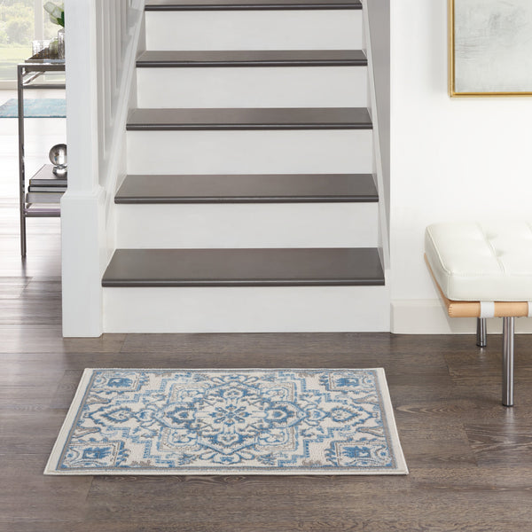 nourison elation etn10 ivory blue rug