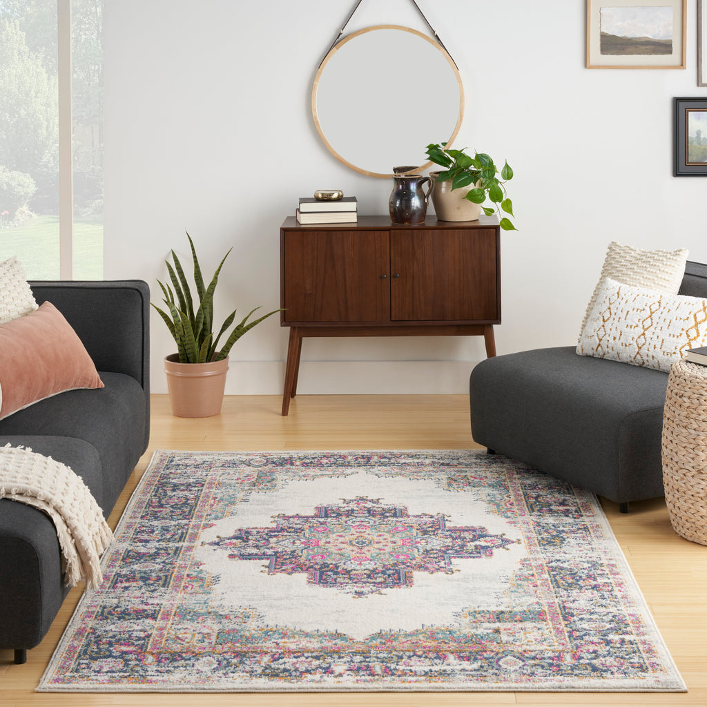 nourison passion psn03 ivory blue rug