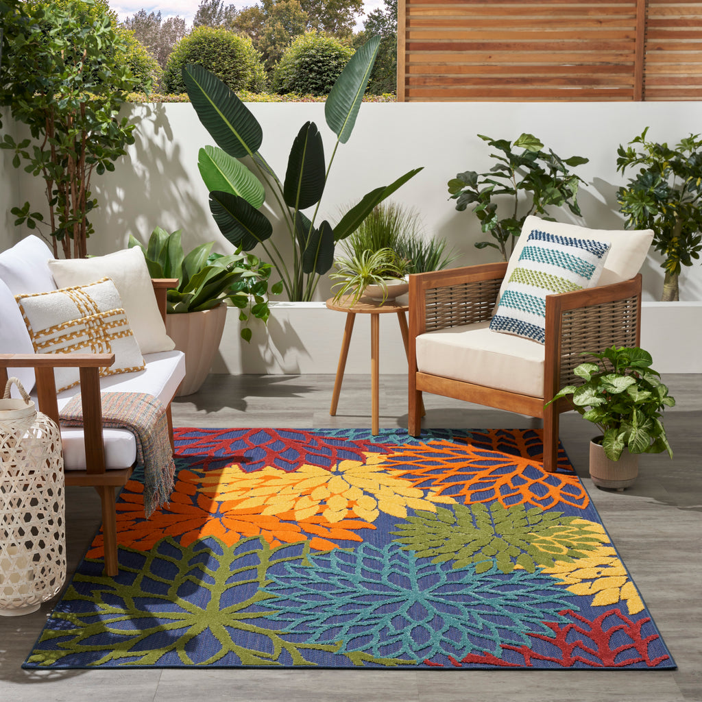 nourison aloha alh05 navy multicolor rug