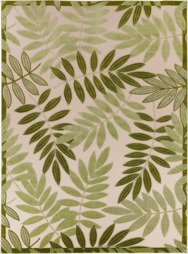 nourison aloha alh18 ivory green rug