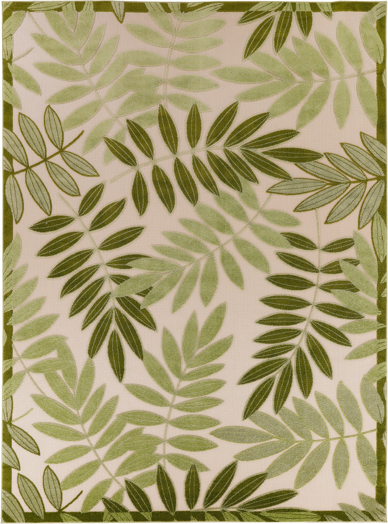 nourison aloha alh18 ivory green rug