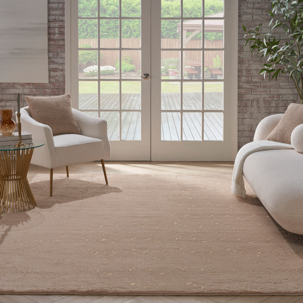 nourison cozy shimmer csh01 beige gold rug